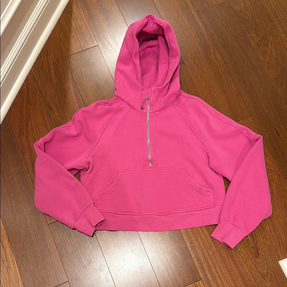 Lululemon half zip cropped scuba sonic pink